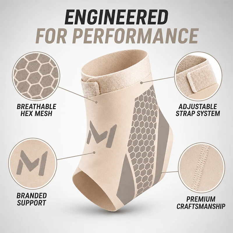 Ankle Brace Support Sleeve Plantar Fasciitis Night Splint Compression Bandage for Foot Pain Relief Sports Soccer Basketball