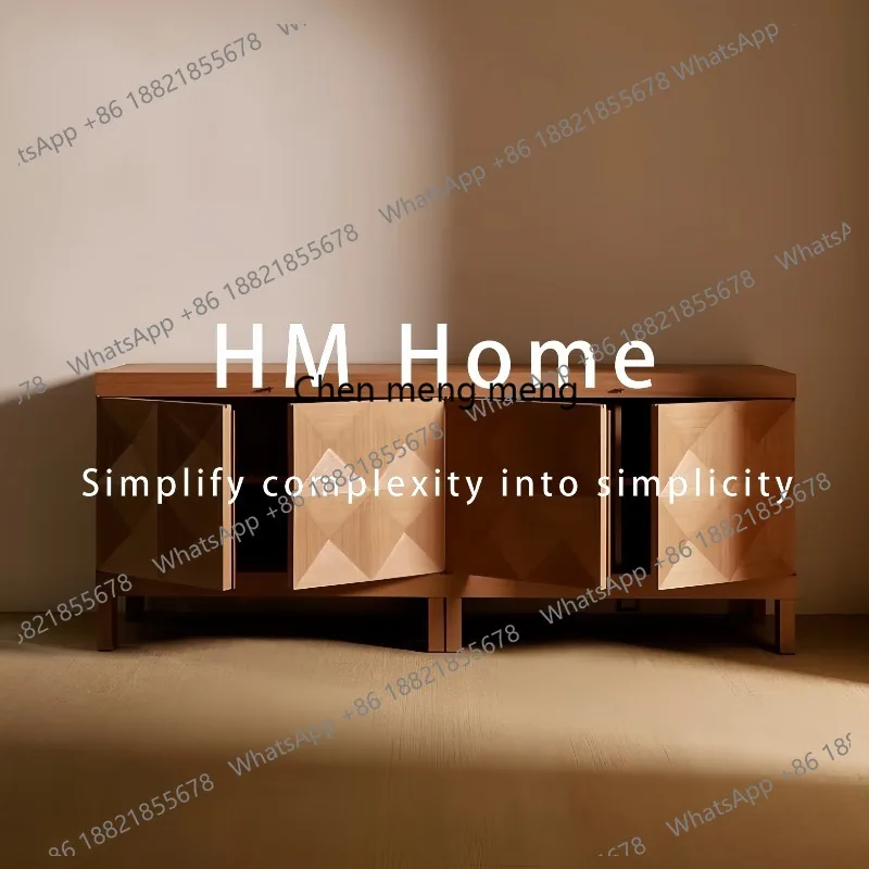 Modern wooden side cabinet texture locker designer hotel storage side cabinet