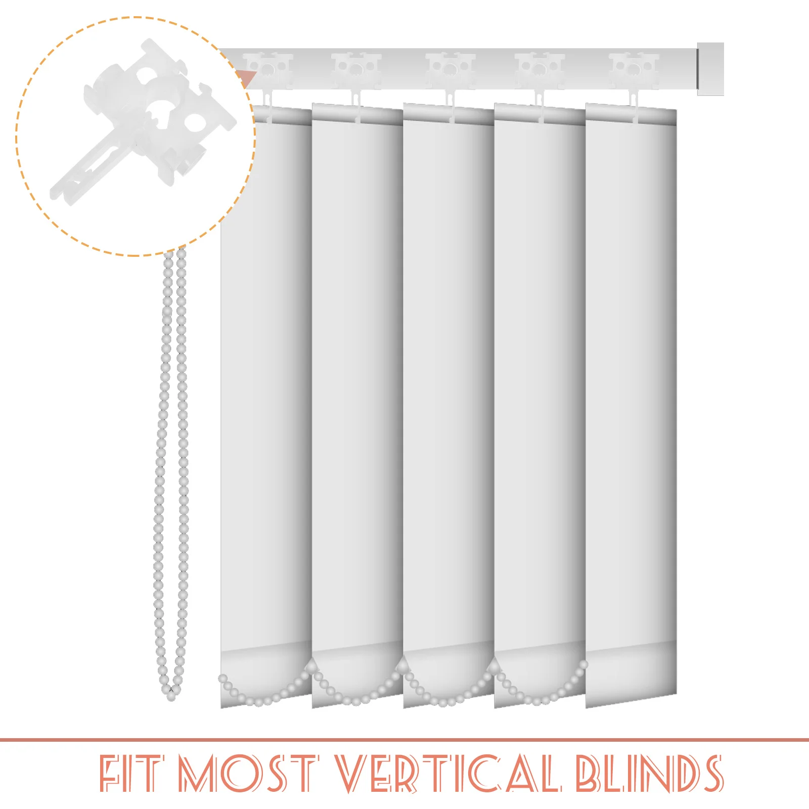 

12Pcs Vertical Blind Carrier Replacement Premium Plastic Repair Parts for Broken Blinds Easy Install Universal Fit Light Duty