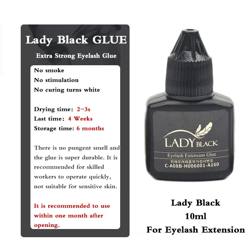 20 Bottles Origin Korea SKY Lady Black Glue 2-3Sec Fast Drying False Eyelash Grafting Extenxion Glue Over 4 Weeks Makeup Tools