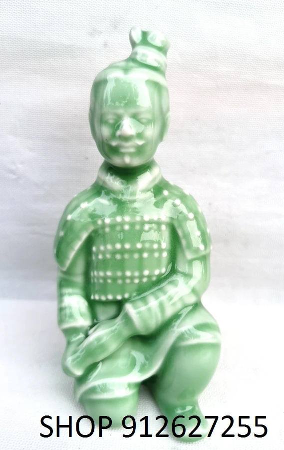 Qing Porcelain Kneeling Terracotta Warrior Statue