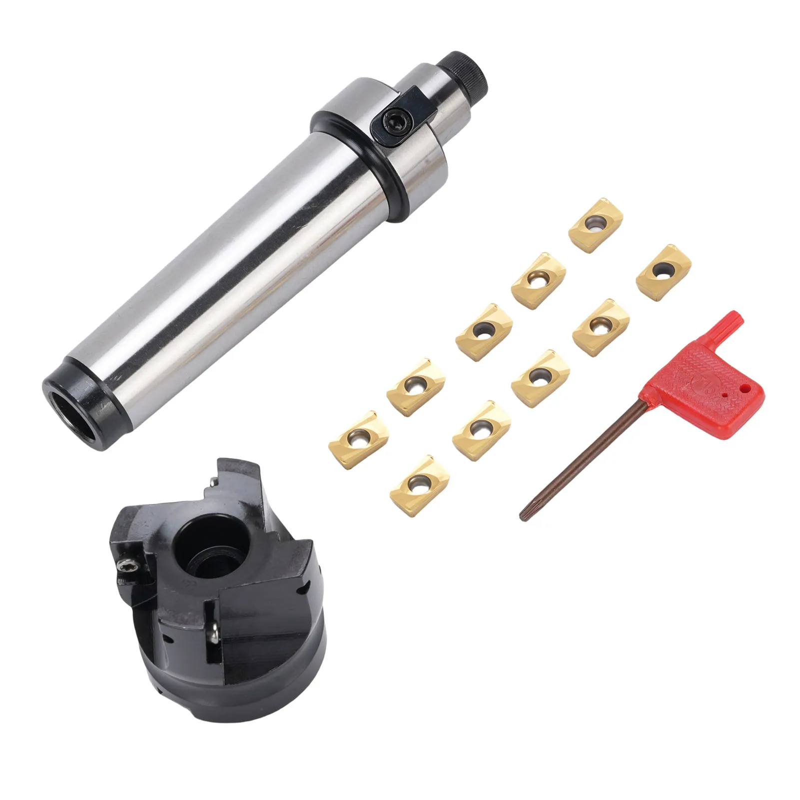 

Набор торцевых фрез MT4-FMB22, держатель 400R-50-22, 4-зубая торцевая фреза с 10 вставками APMT1604