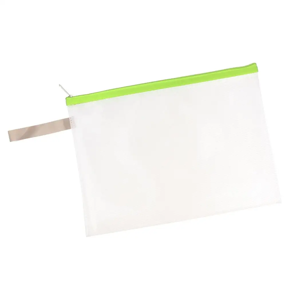 Suministros de oficina de la escuela de los bolsos con cremallera de la malla impermeable del archivo del documento