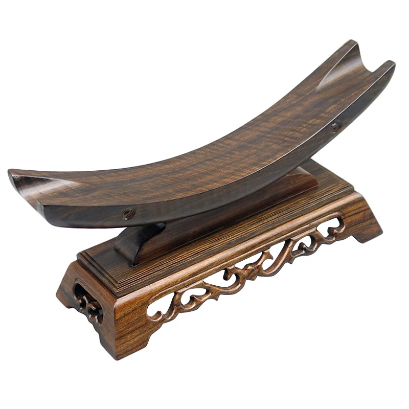 Wood Sword Stand Solid Sword Display Katana Stand Holder Crescent Shape for General Sword Household Storage Rack