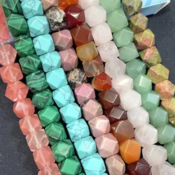8MM 10MM Faceted Natural Stone Irregular Shape Agates Crystal Tiger eye Spacer Beads For Jewelry Making DIY Necklace Bracelet