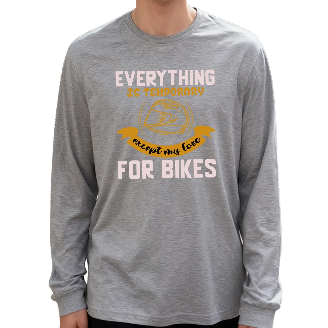 Мужская футболка с длинным рукавом «Все временное» для велосипедов, 100% хлопок, 180 г, с круглым вырезом, повседневный стиль, мягкая и дышащая
