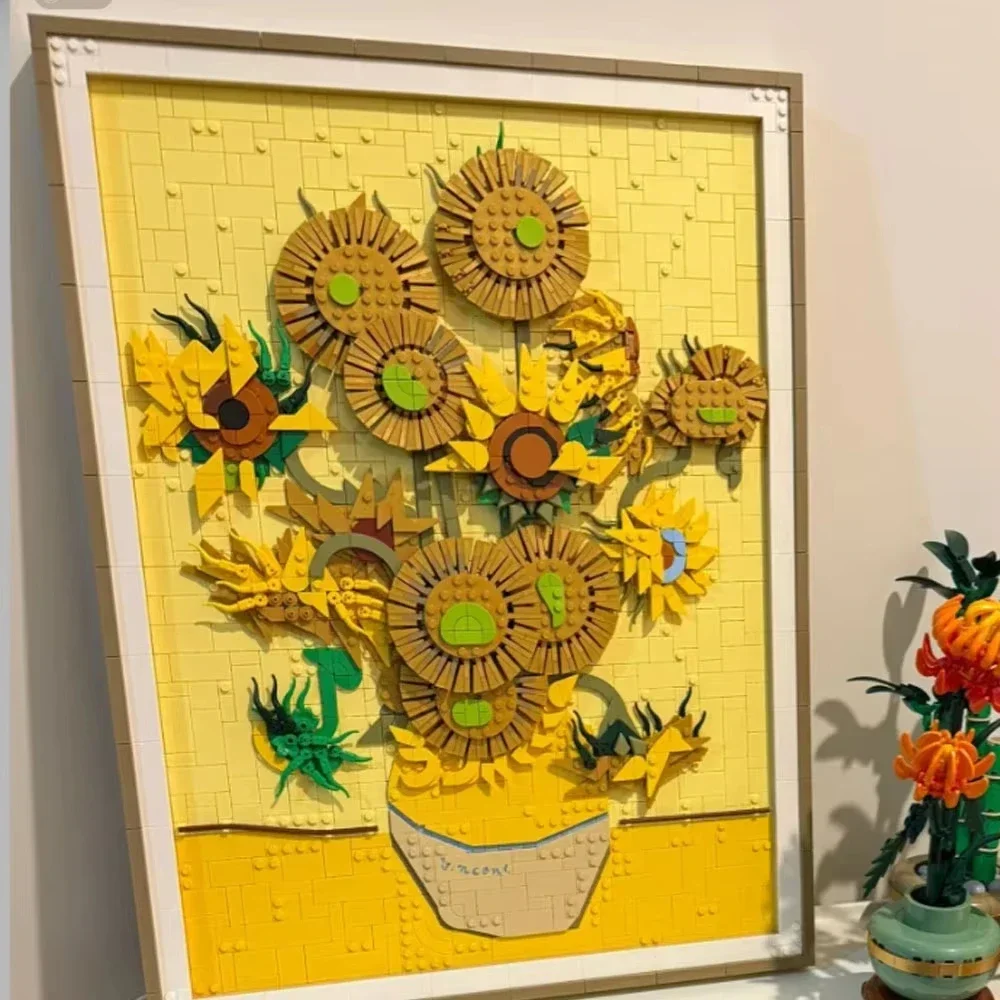 【ساخن】لوحة فنية جديدة شهيرة عالميًا لعباد الشمس فان جوخ 31215 نموذج لبنات البناء ديكور إبداعي ألعاب هدايا هدايا عيد الميلاد #3