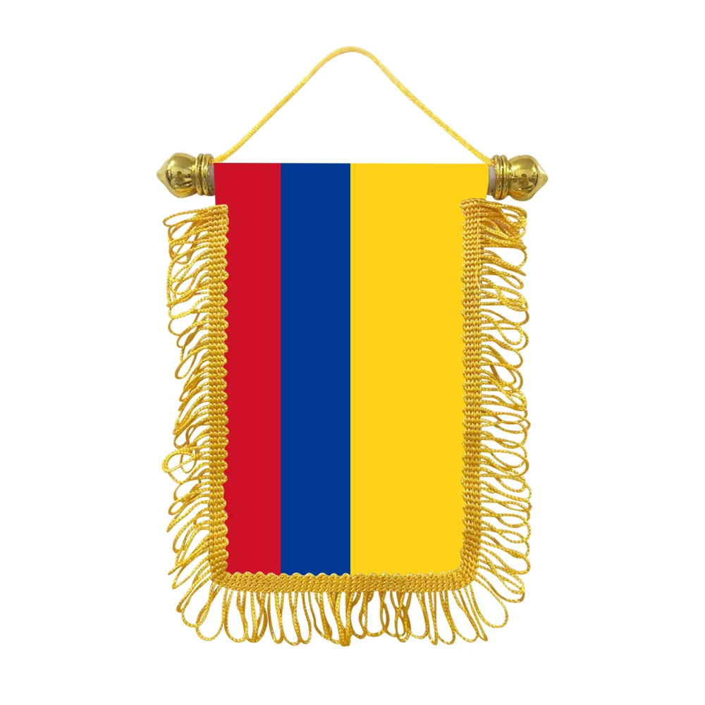 Colombia small hanging flag 10x15cm triangular flag car decoration hanging flag double-sided pattern with suction cup