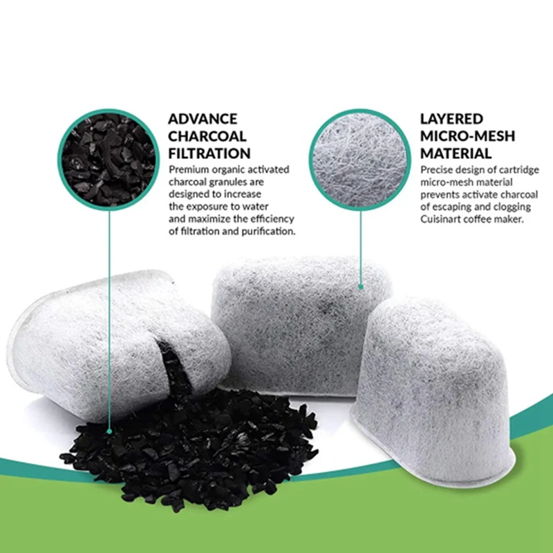 10Pcs Replacement Activated Charcoal Water Filters for Coffee Machines-A55K