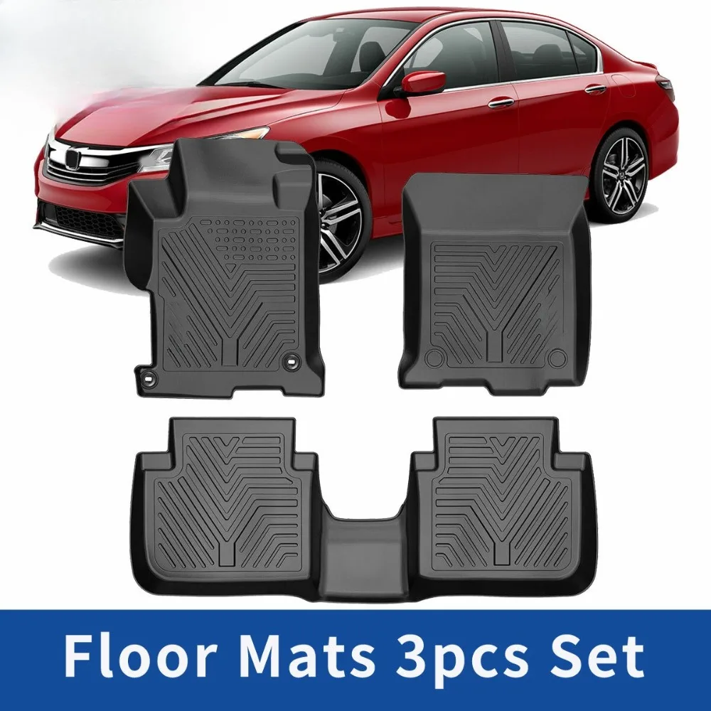 

3 шт. 3D-формованные коврики для пола для Honda Accord Sedan 2013-2017, водонепроницаемые вкладыши из TPE