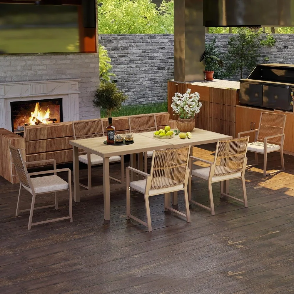 Wicker Patio Chairs - Ergonomic Backrest, Detachable Cushion, Breathable, Garden Porch, Light Brown, 2-Piece