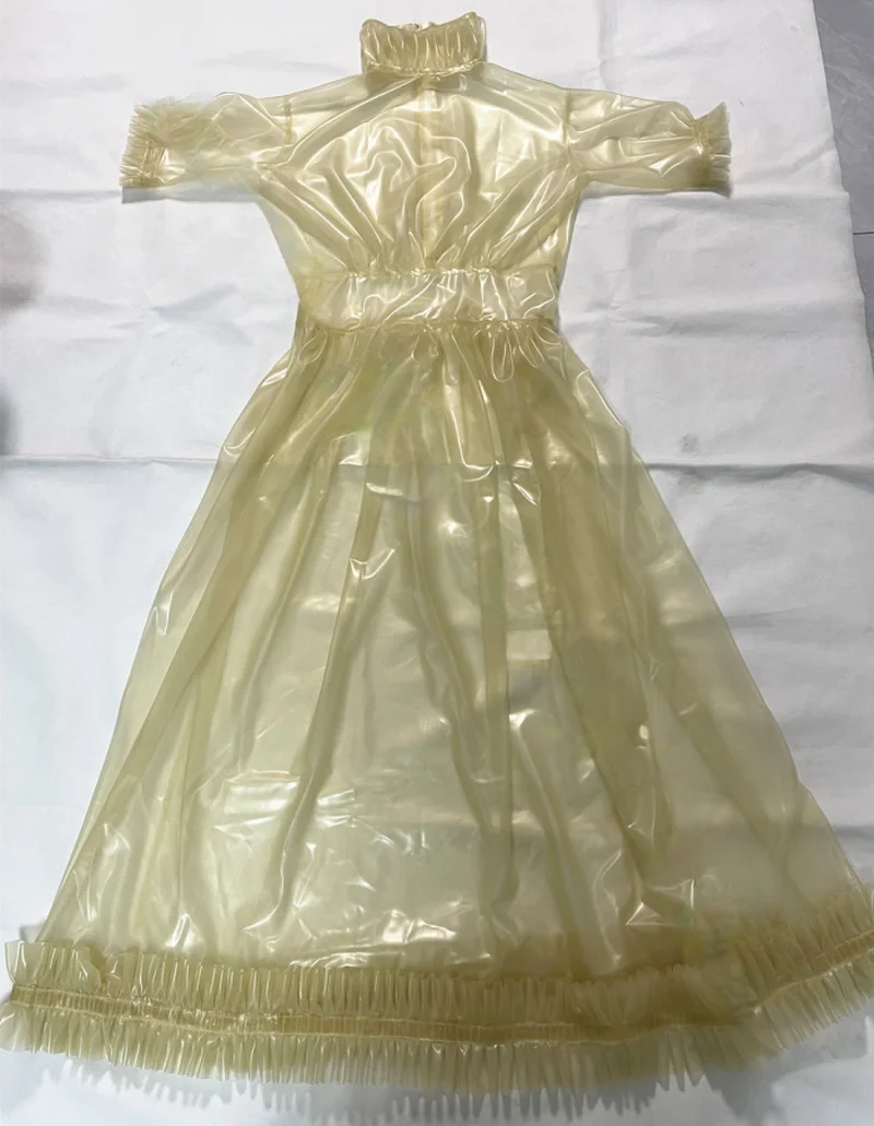 فستان سهرة نسائي مثير من اللاتكس على شكل حرف A فستان طويل للحفلات #3