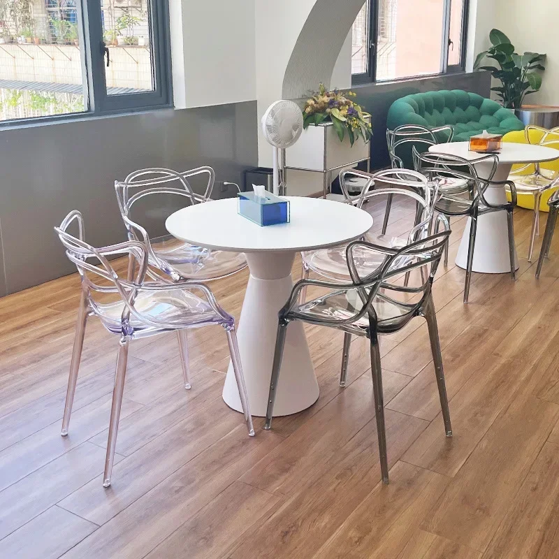 

Modern minimalist designer, fashionable transparent dining chair, crystal chair, hotel club restaurant, acrylic chair