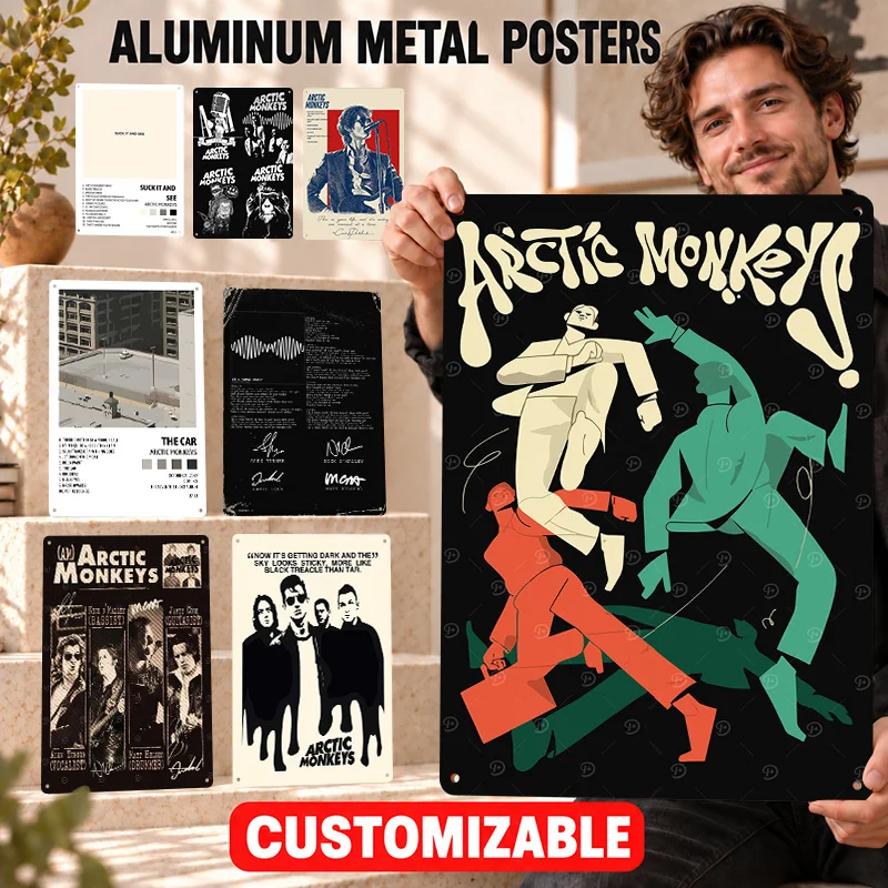 Arctic Monkeys Aluminum Posters Album Inspired Portrait Entertainment Room Wall Art Customized Metal Sign Memorable Decor Gift