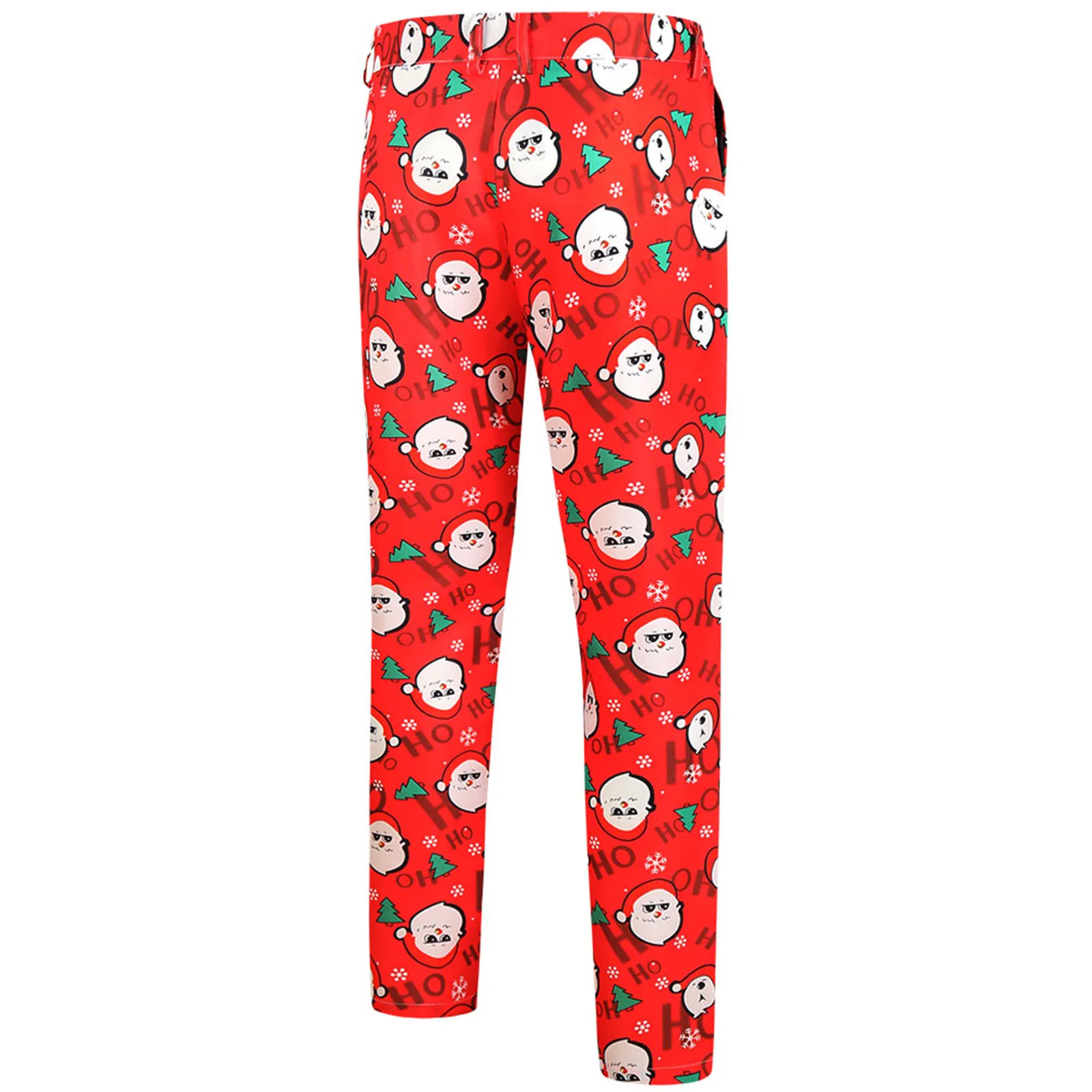 Mens Suit Pants Snowflake Christmas Print Casual Vintage Fashion Printed Pants Trousers Suit Pants Happy New Year Fun Trousers