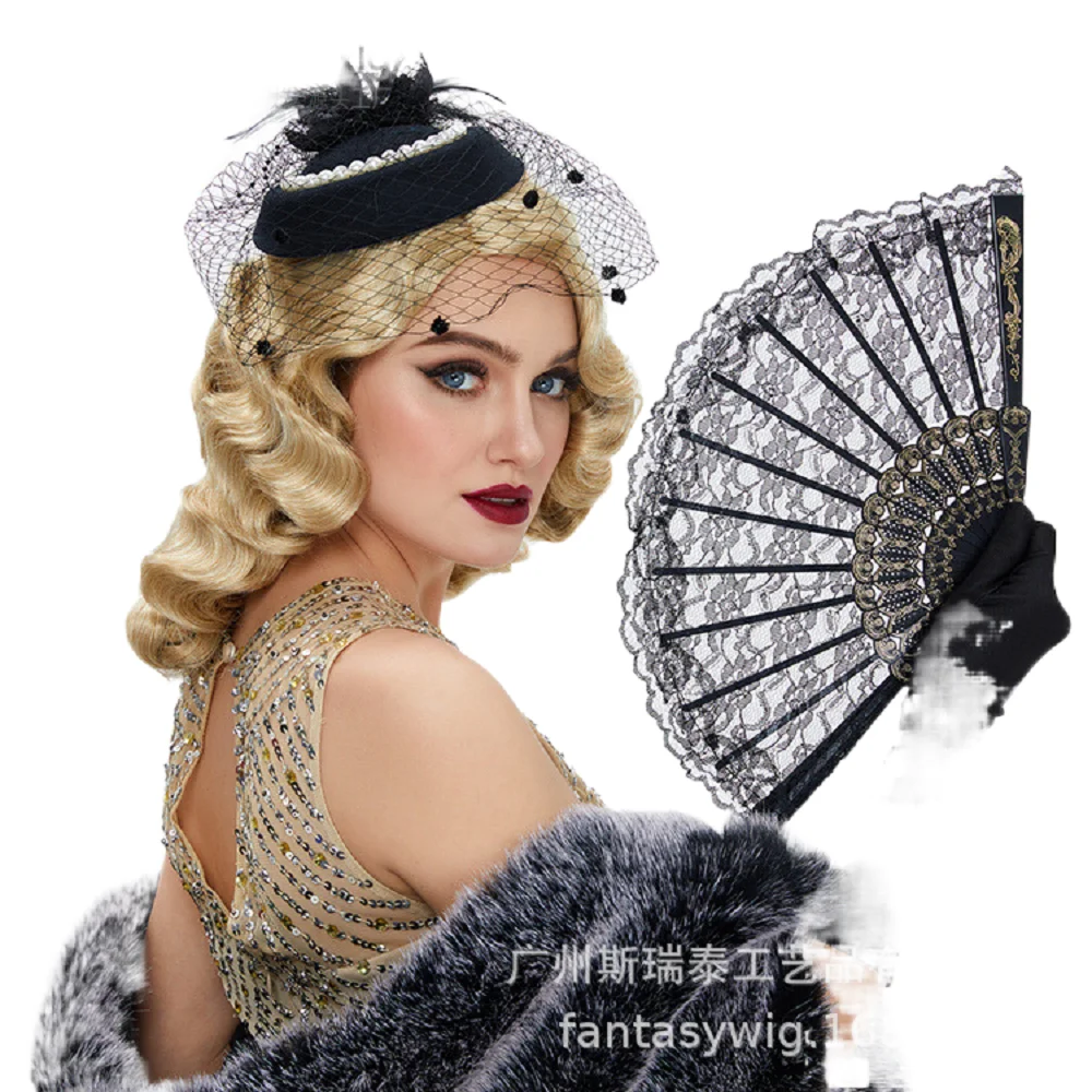Peruka z dลugimi grzywkami z lat 1980. 1920 XX wieku brฤ
zowa zลoty czarny Retro Gatsby peruka do Cosplay komiksowa wystawa impreza z okazji