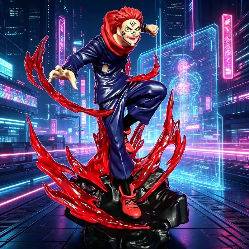 Anime Jujutsu Kaisen 17cm Ryomen Sukuna Statue Actionfigur Kampfmodus Aktionsmodell PVC Sammlerstück Desktop-Zubehör Geschenk