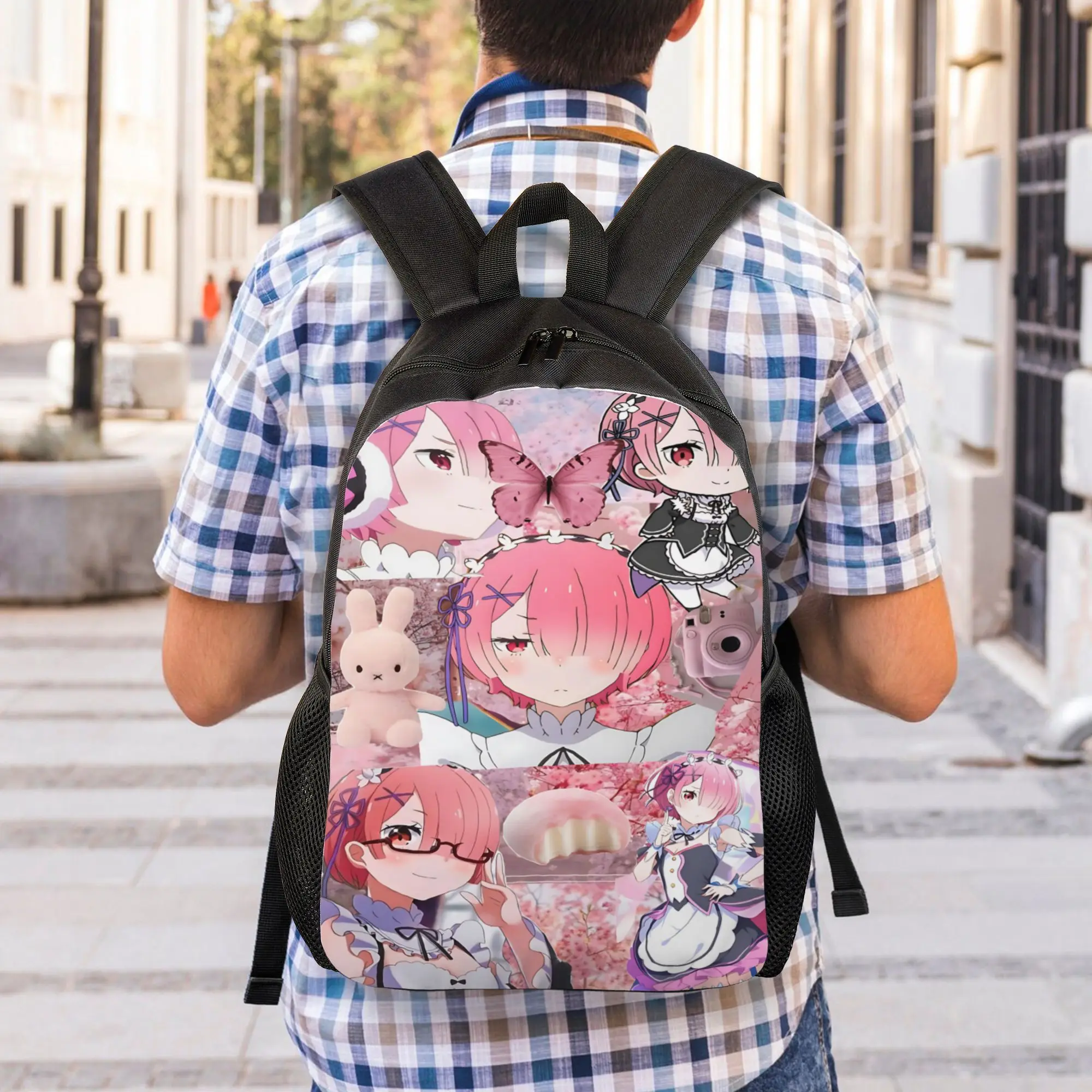 Fashion Re ZERO Anime Backpacks Its Bag  mochila Hiking Zipper Closure Rucksack
