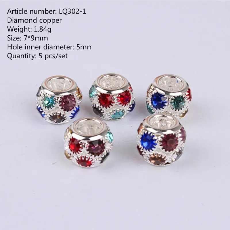 5 Pcs Viking Beads 12 Kinds 5mm Silver Beads for Braiding Dreadlock Hair Decor Cuff Clip Beaded Hair Scrunchies Tibet Bead Tube