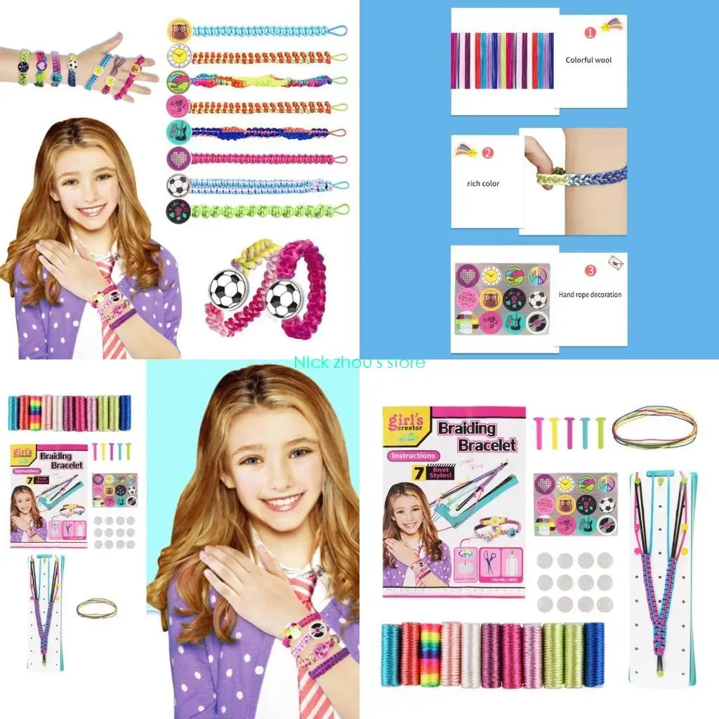 

E15E Convenient Wristband Creation Set Creative Handcraft Friendship Bracelet Making Supplies for Beginners and Kids