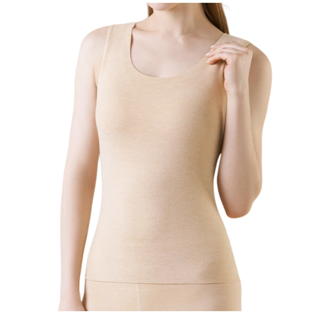 Seamless Sleeveless Vest for Women Polyester Thermal Undergarment Warm Daily Wear Option for Spring Summer Autumn Winter