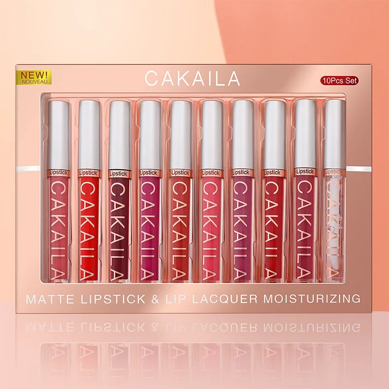 Cakaila 10 Color  Lipstick Set Waterproof  Long Lasting  Liptint Cosmetics Korean Makeup Matte Lipstick Gift Make-up For Women