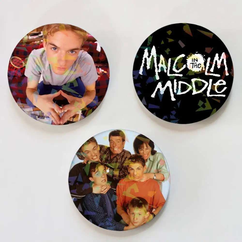 TV M-Malcolm in the Middle Round Exquisite Laser Badge Brooches Creative Pins For Clothes Hat Backpack Gift Accessories