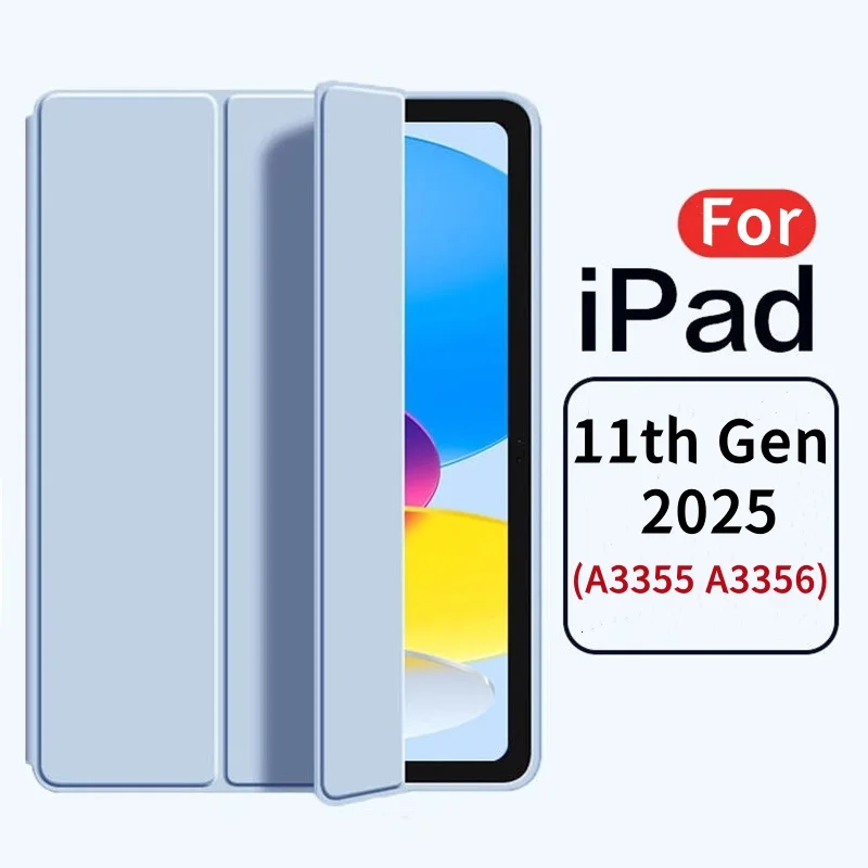 

Чехол для Apple iPad 11 дюймов 2025 года, модели A3355, A3356, трехсекционный магнитный чехол-книжка для планшетов iPad 11-го и 10-го поколений