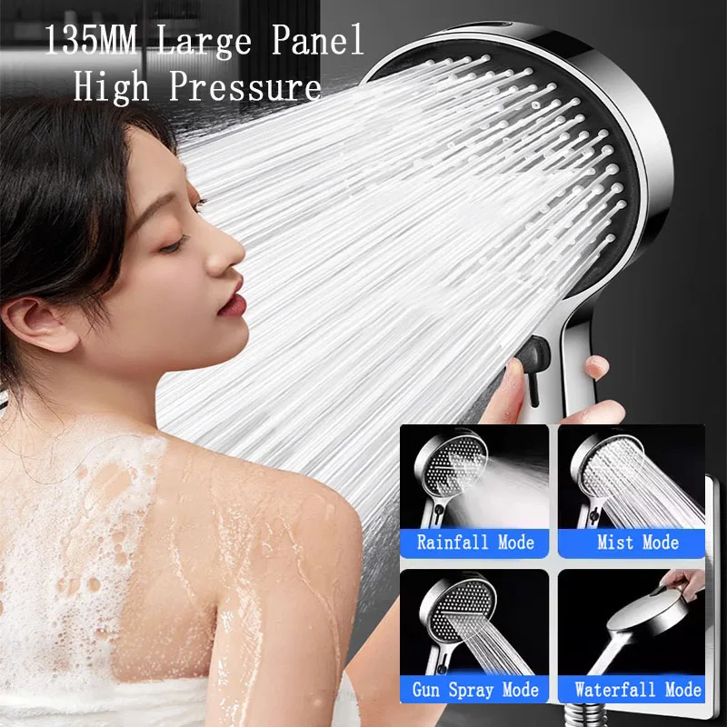 جديد ترقية 4 طرق دش رئيس 135 مللي متر لوحة كبيرة الحمام ارتفاع ضغط توفير المياه الأمطار دش فوهة دش مستديرة