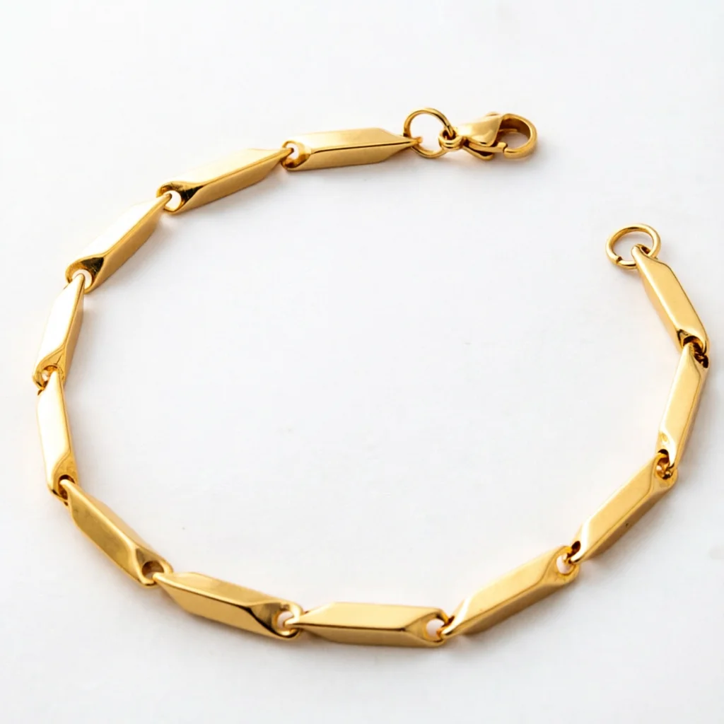 3mm Melon‑Seed Rhombus Bracelet Stainless Steel Hip‑Hop Minimalist Chain Versatile Daily‑Wear Hand Jewelry