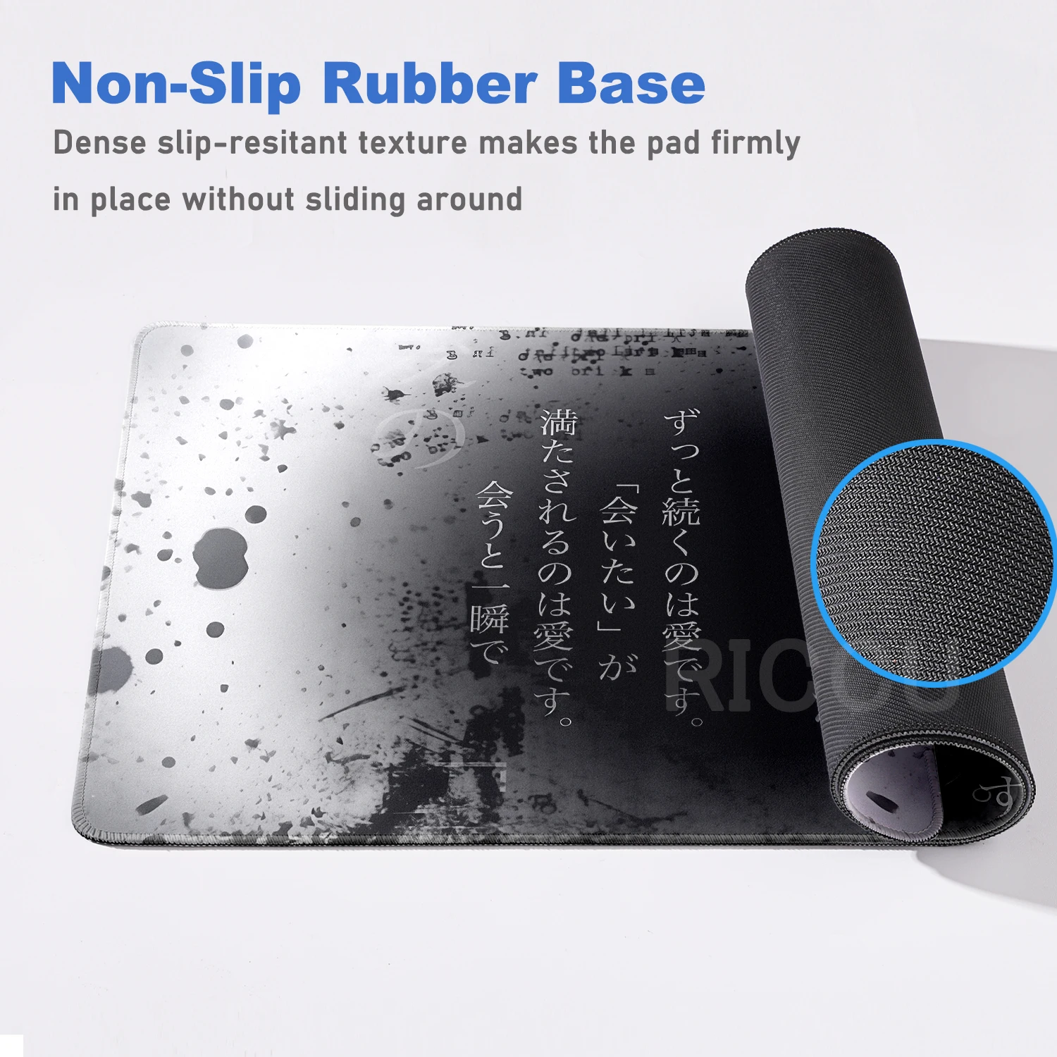 Schwarz Weiß Skelett Schwert Mädchen Mauspad XL Ästhetik Mauspad Gaming Laptop Tischmatte Bürozubehör PC Schrank Teppich