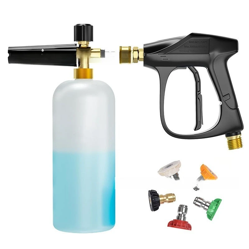 High pressure water gun snowflake foam pot set 1L car wash foam spray pot 1/4 quick insertion water gun foam pot