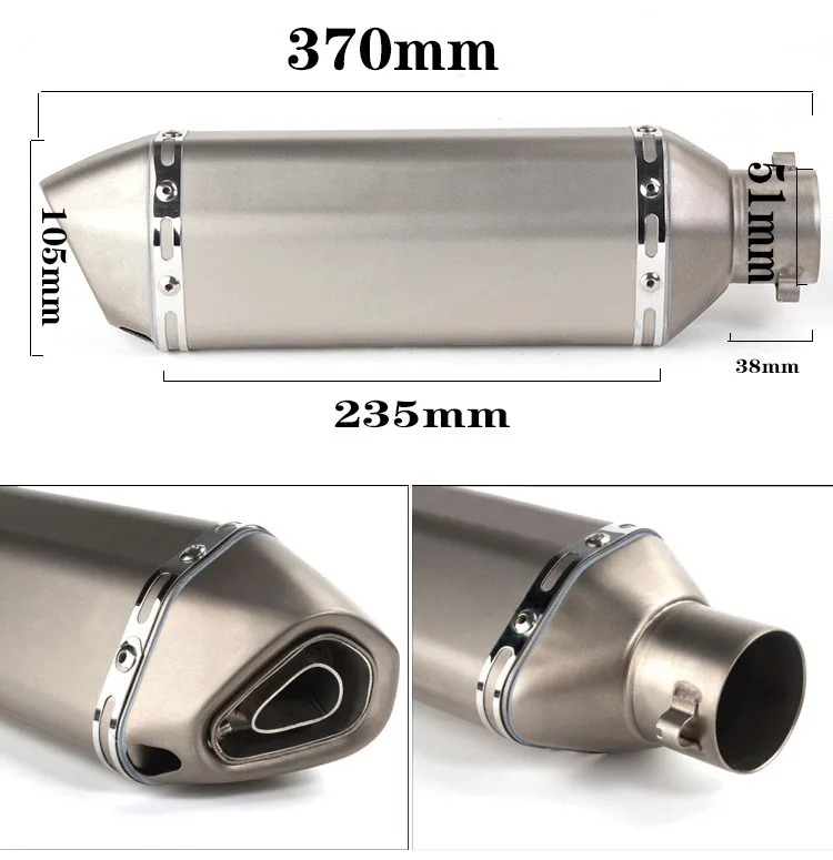 Hot Selling 51mm Universal Motorcycle Exhaust Pipe Muffler Ak Exhaust Escape moto For Honda Yamaha Kawasaki Z650 R1 R3 R6 CBR300