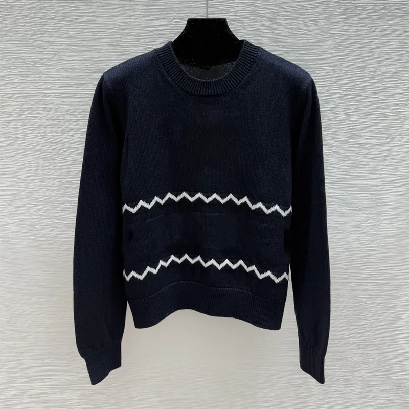 

Высококачественный женский пуловер с логотипом и круглым вырезом, осенне-зимняя одежда 251004213