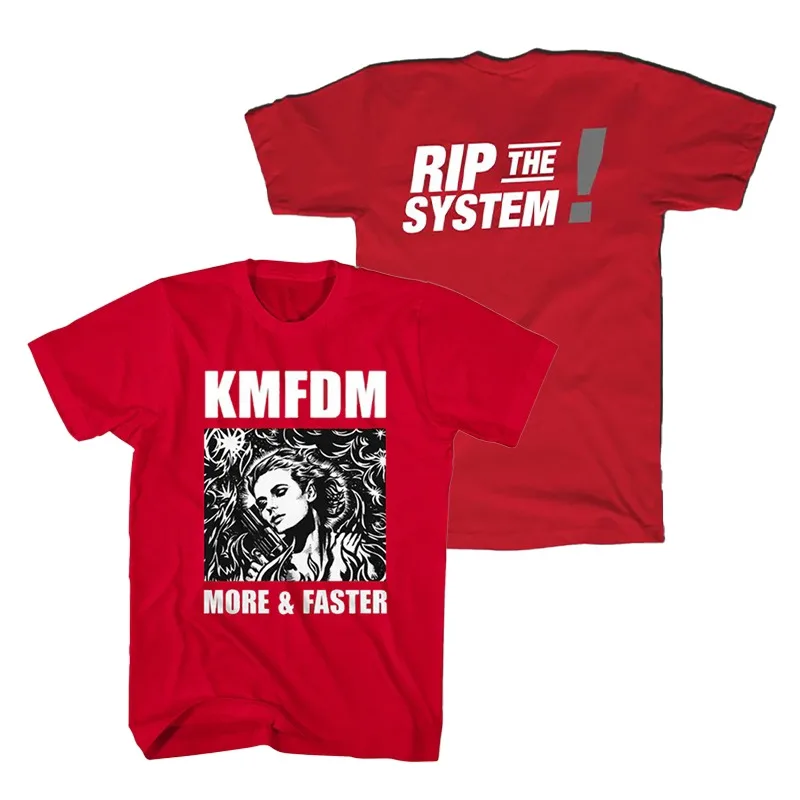2026 KMFDM German Band Industrial Metal Rock American Retro Era High Street Oversized Men's and Women's T-shirts Short Sleeves