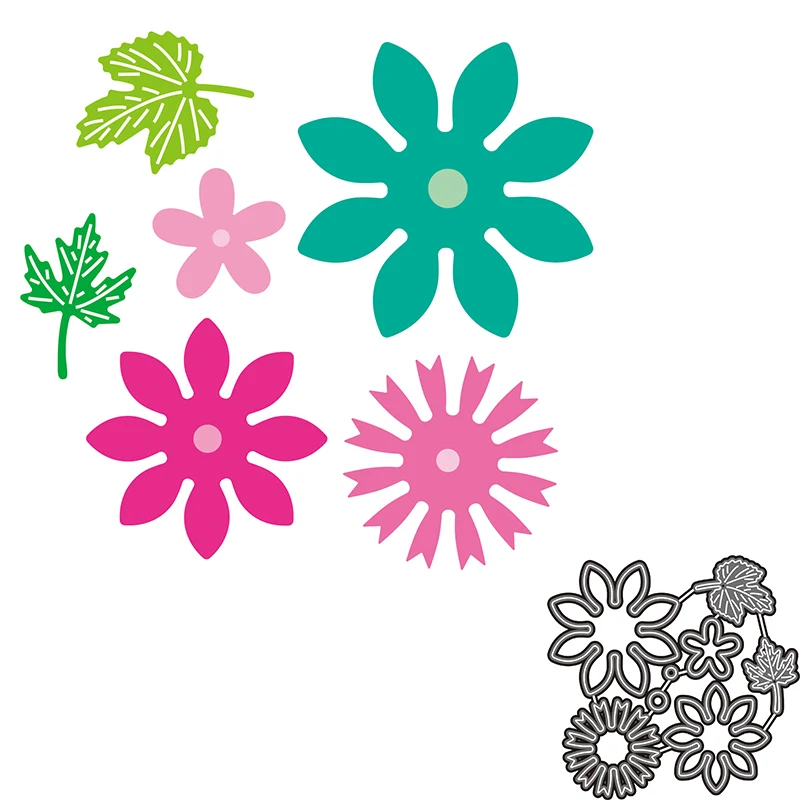 Металлические трафареты для вырезания цветов и листьев crazyклоуна, вырезанные трафареты для клена, скрапбукинга, альбома, бумажных открыток, декоративных поделок