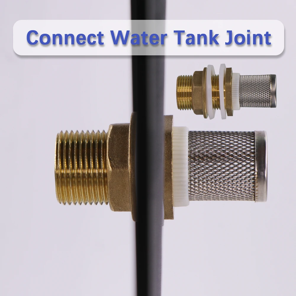 خزان مياه نحاسي مشترك مع فلتر ، طوق سيليكون ، وصلة اقتران ، ري الحدائق ، محول خط أنابيب ، خزان أسماك ، من من من من من النحاس الأصفر ، 1 بوصة #6