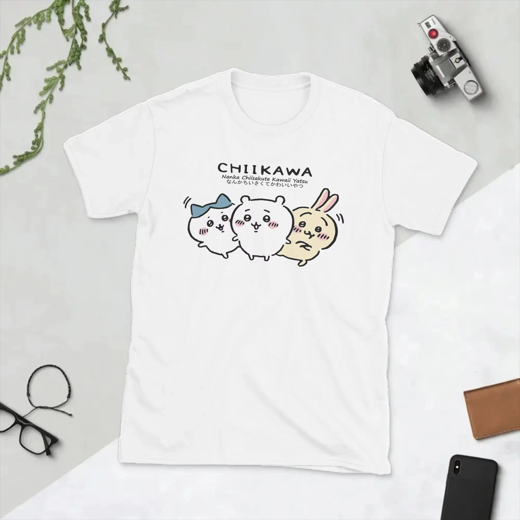 Chiikawa Cute Kawaii Anime Starry Tee Men's Women's Black Retro Cool Graphic Art Print Oversized Short Sleeve Streetwear Top