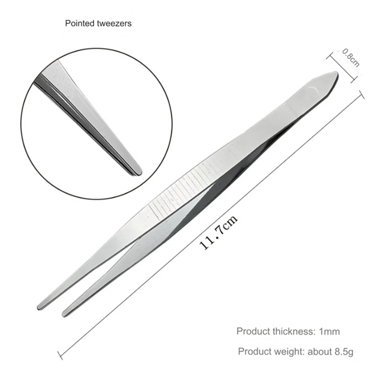 4-Piece Set of Stainless Steel Combination Tweezers, Elbow Tip, Labor-Saving Pliers,Cross-Reverse Flat-Mouth Stamp Clips