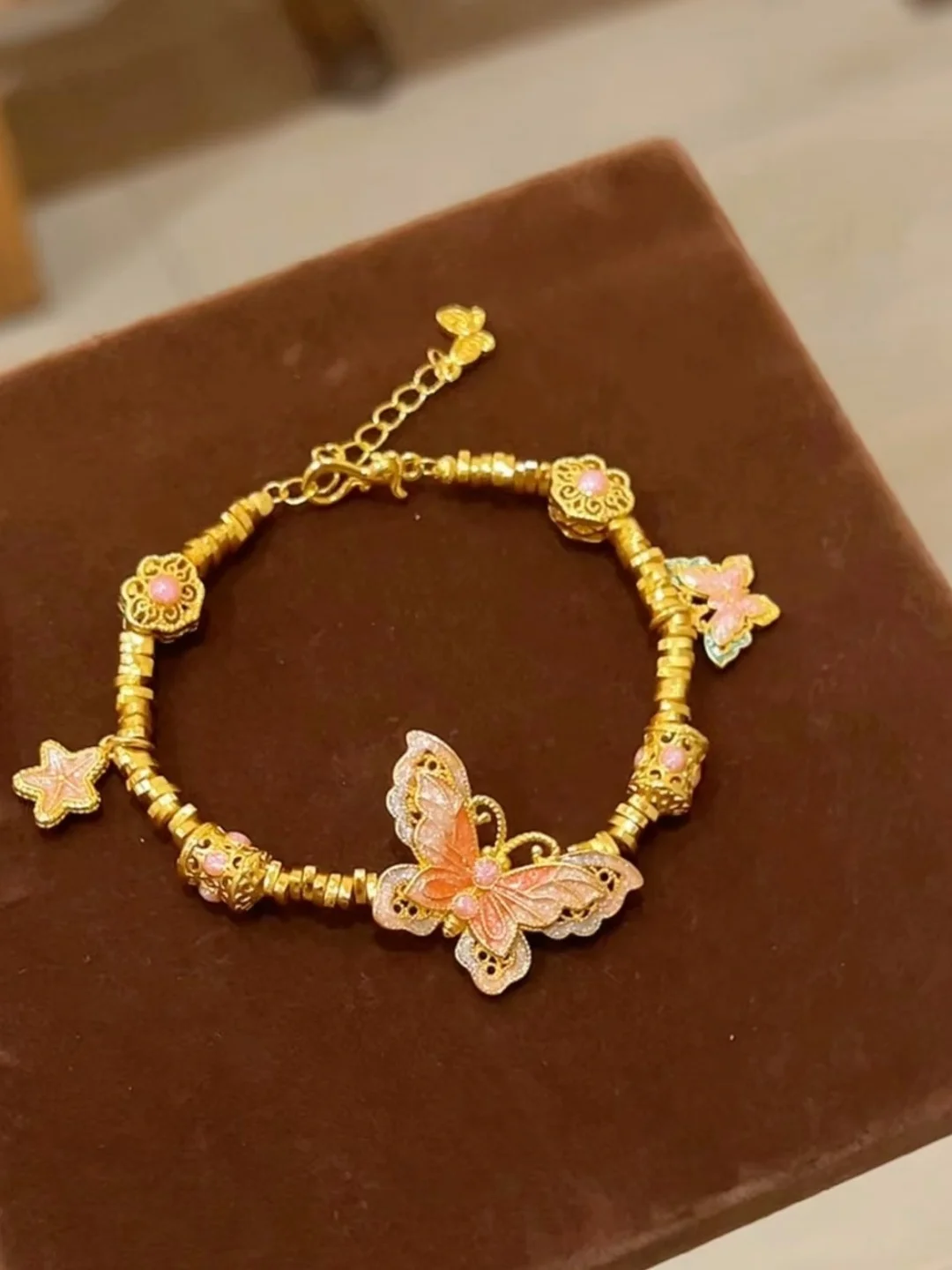 kapure-gold-store-sand-gold-knot-bracelet-women's-high-end-feeling-bracelet-gift-for-girlfriend-ethnic-style-alloy