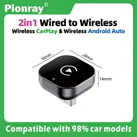 Pionray 2 en 1 Dongle inalámbrico CarPlay adaptador inalámbrico Android Auto AI caja inteligente sistemas inteligentes de coche para CarWith tv box con cable