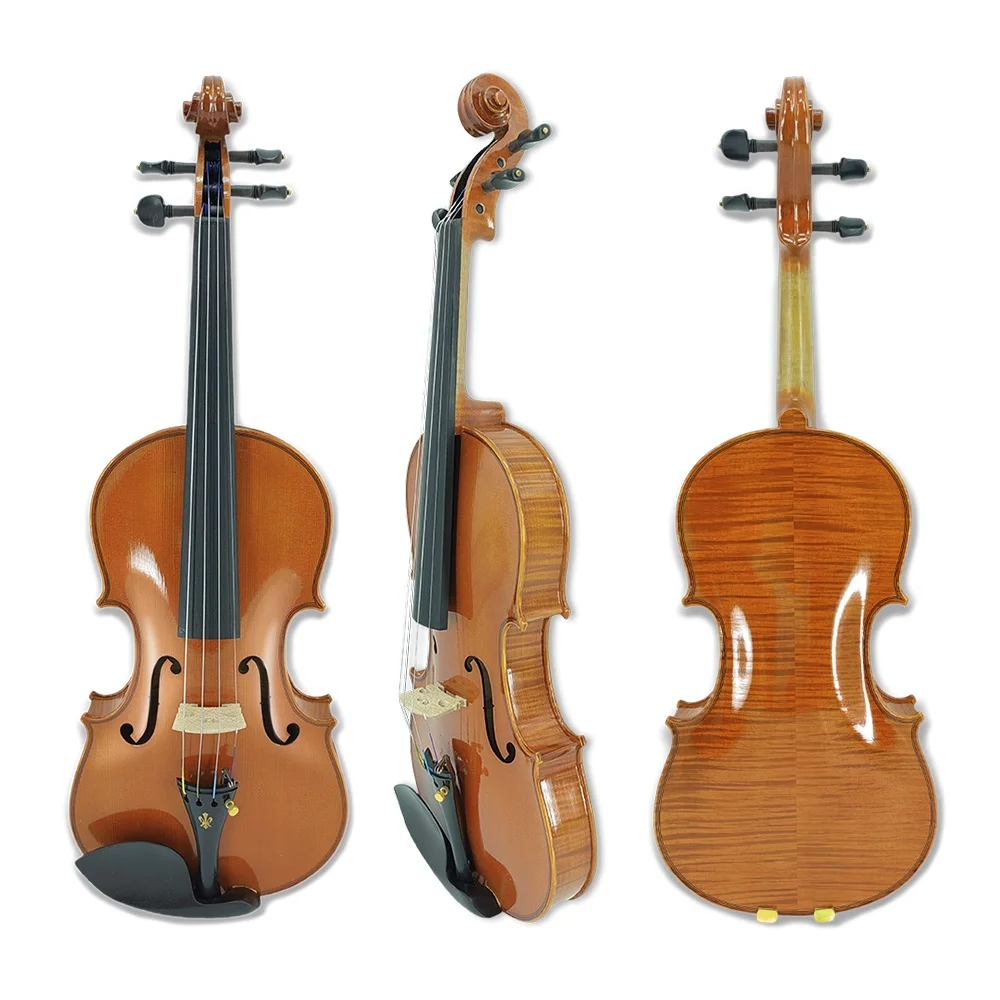 

Advance 4/4 Full Size New Acoustic Violin Solid Flame Maple Wood Handmade Ebony Fittings Spruce Wood Top Lightweight Durable