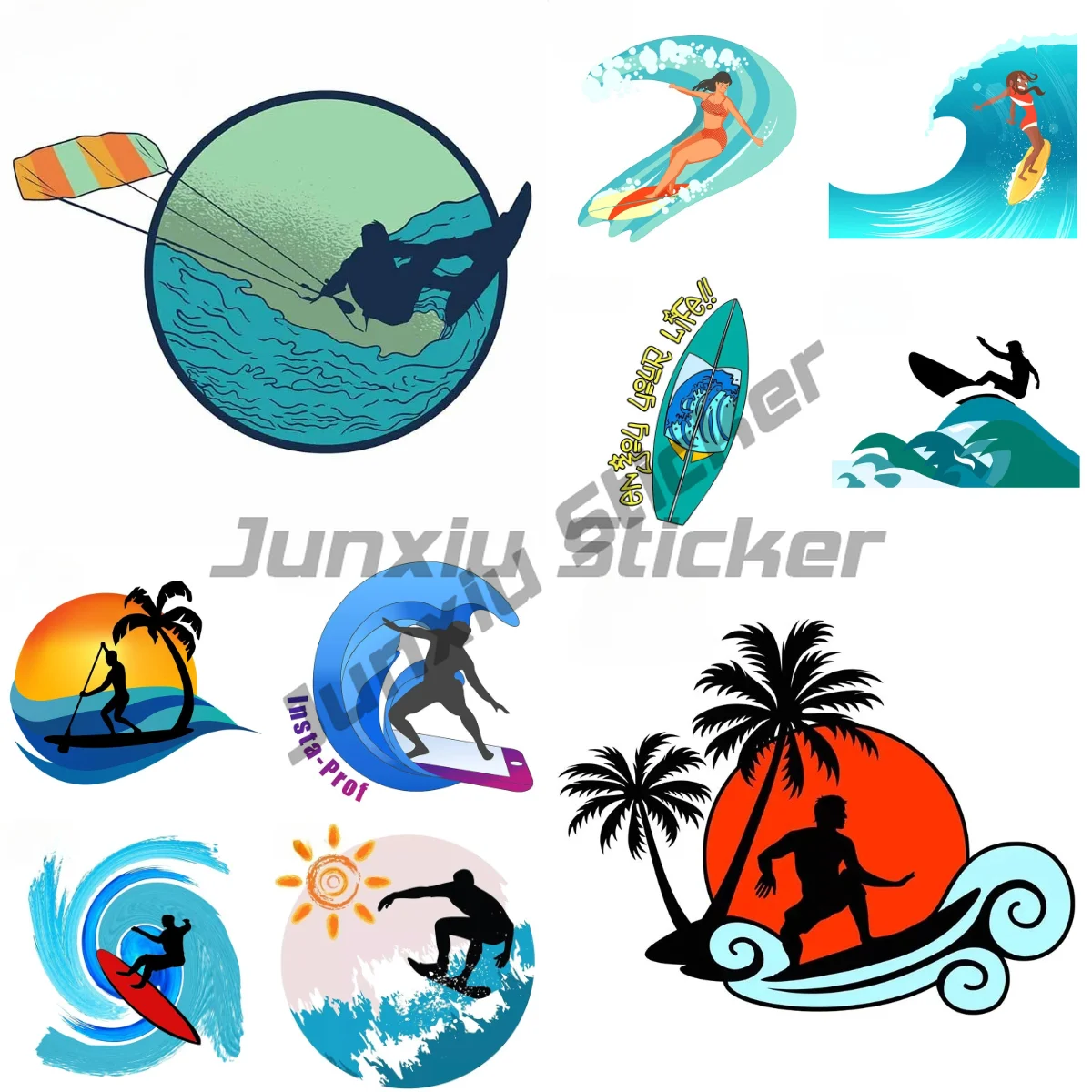 

Kite Surfer Motorcycle Car Stickers Comical Decal Air Conditioner Repair Sticker Creative Decor Decals