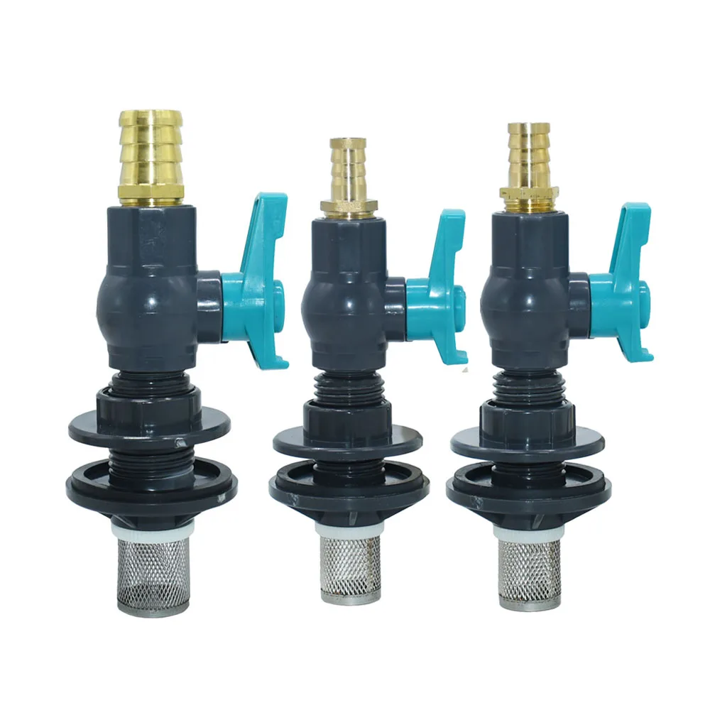 6/8/10/12/14/16/19/25mm Hose Water tank valve Fitting Hose PE pipe tank tap adapter Brass Barb connector With Filter view 6