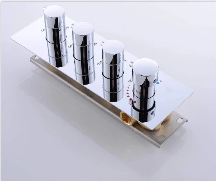 

Control Replacement Valve For Shower System Concealed Vertical Installation Chrome 3-way Brass Thermostatic Shower Valve Kit