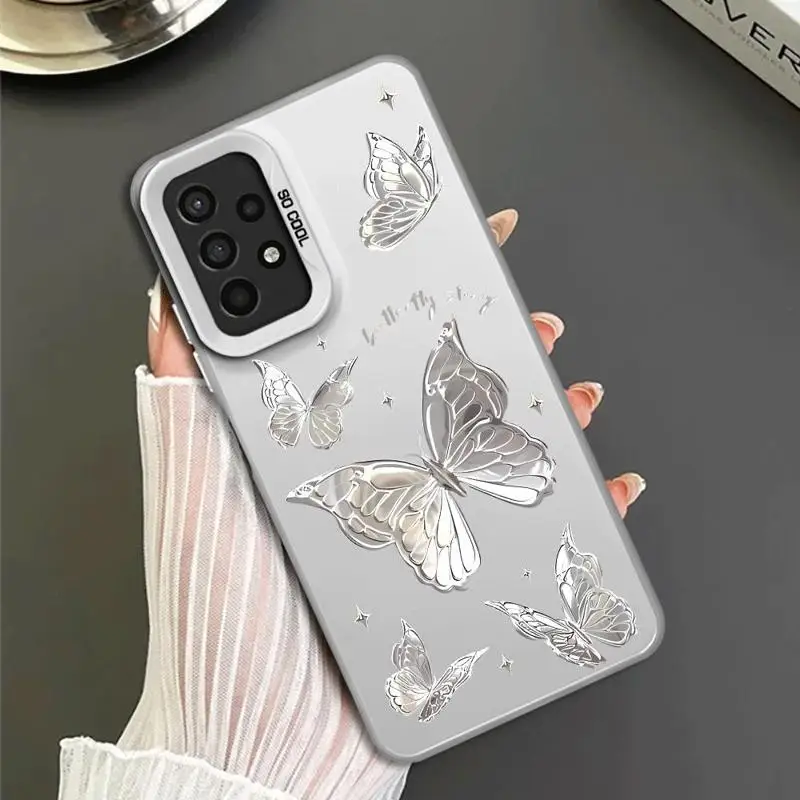 Phone Case for Samsung Galaxy A15 A25 A52 A72 A51 A71 4G A73 A55 A54 A53 A52s 5G Silicone Soft Shell Art Beautiful Butterfly