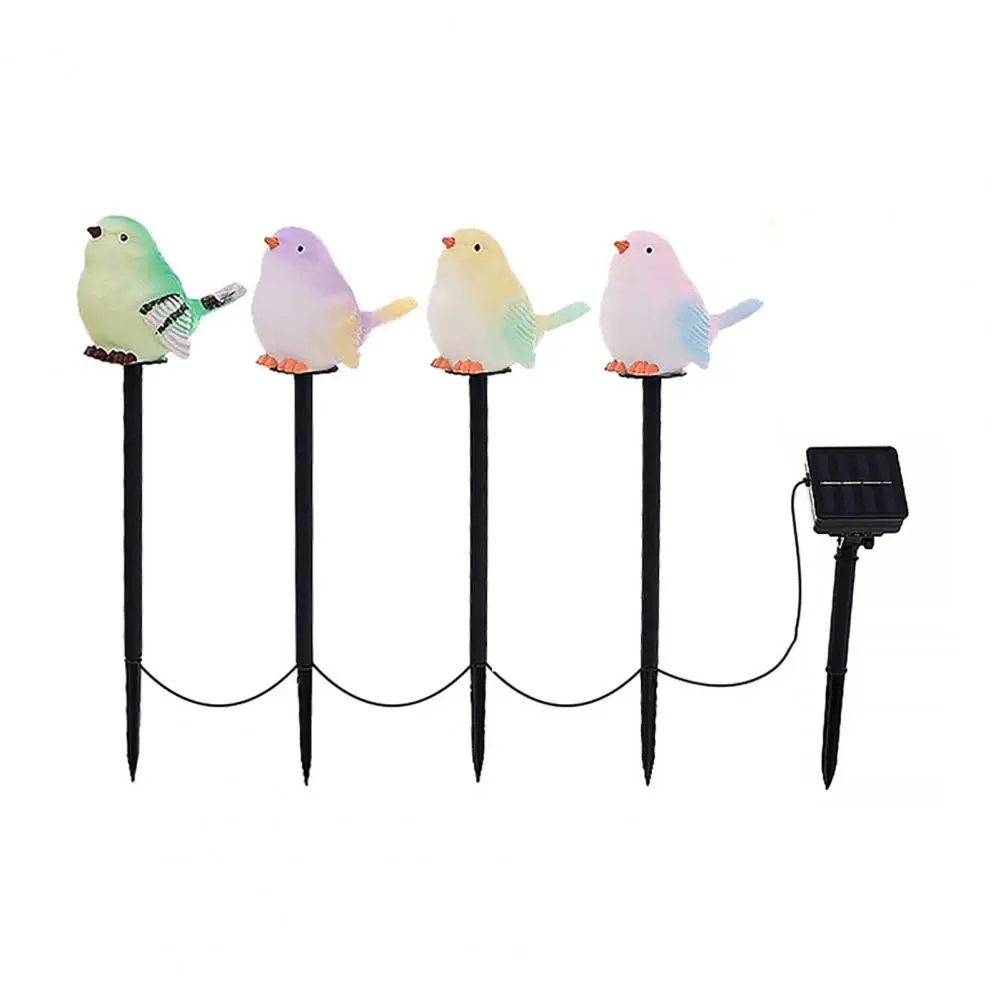 Solar Bird Garden Light, Waterproof Bird Figurine Solar Pathway Light Lawn Stake Solar LED Lamp for Outdoor Patio