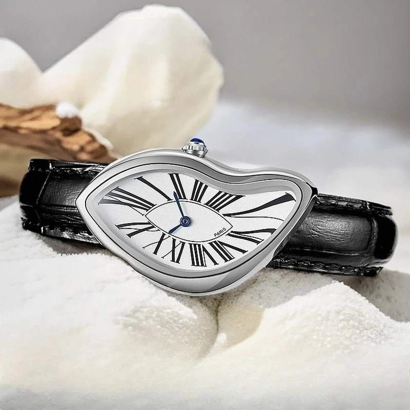 

Средневековые часы Alien Melt and Twist Y2k Alien женские и мужские кожаные ремешки модные кварцевые часы с улучшенным дизайном Ins