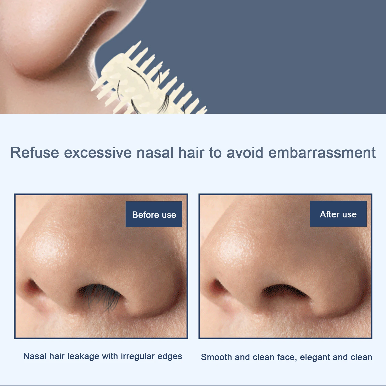 آلة تشذيب شعر الأنف على الوجهين ، دوارة ، ° ، مقص الأنف ، سكين ، يدوي ، شفرات الحلاقة ، تنظيف #4