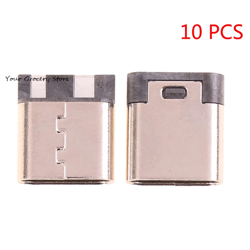 10 PCS Type-C 2pin Soldering Female 3A High Current Socket USB Connector